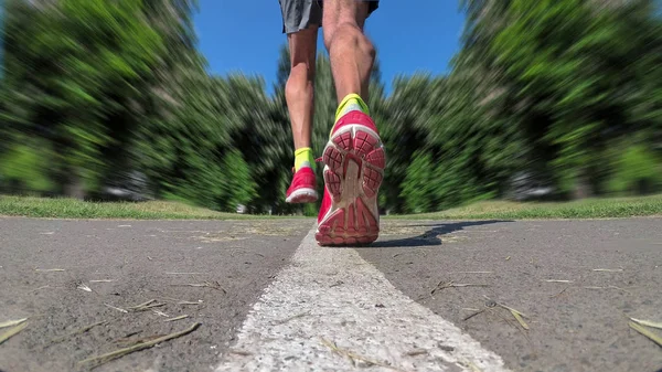 Maratónské Nohy Běžce Pohybu — Stock fotografie
