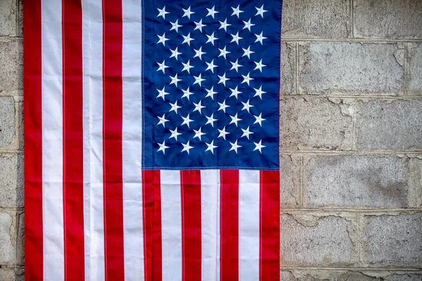 Labor Dag Bakgrund Med Usa Flagga Och Betongvägg — Stockfoto