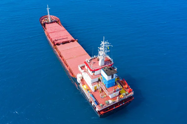 Large general cargo ship, Top down aerial. — Stock Photo, Image
