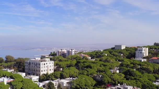Flygbilder Från Haifa Israel Som Visar Hus Centrala Karmel Området — Stockvideo