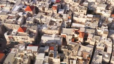 Eski şehrin ve Acre Limanı 'nın hava görüntüleri..