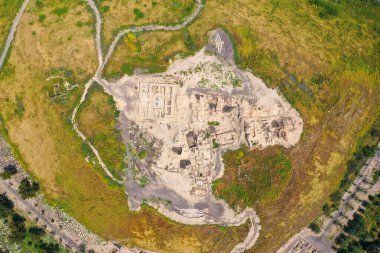 Beit Shean antik harabelerinin havadan görünüşü.