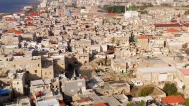 Eski şehrin ve Acre Limanı 'nın hava görüntüleri..