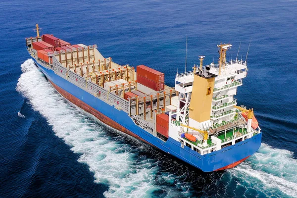 Large Container ship at Sea, Aerial image. — Stock Photo, Image