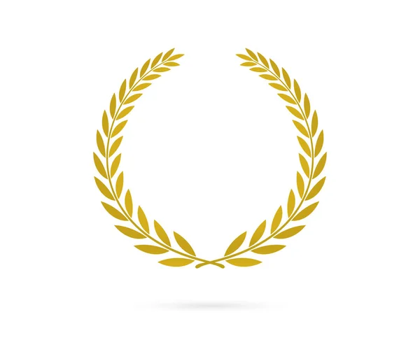 Hafif arkaplanda altın defne çelenginin vektör illüstrasyonu.