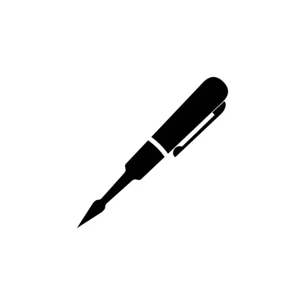 ไอคอนปากกาเวกเตอร บนพ นหล ขาว — ภาพเวกเตอร์สต็อก