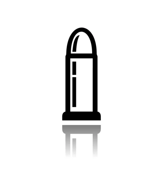 Kulka Pro Pistole Černé Barvy Bílém Pozadí — Stockový vektor