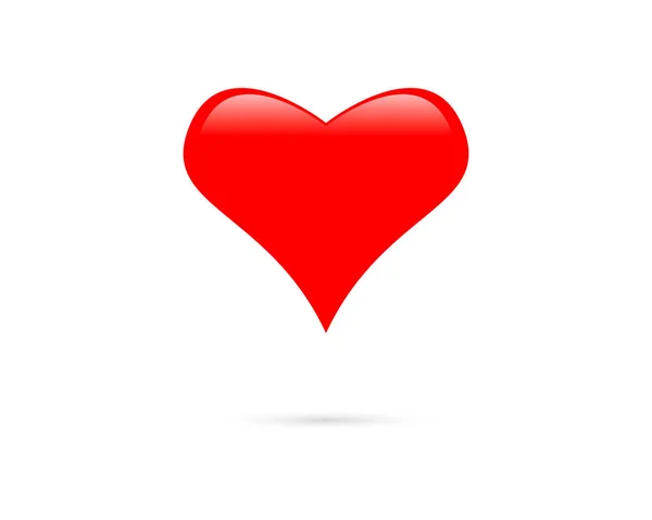 Εικονίδιο Της Καρδιάς Κόκκινο Λευκό Φόντο — Διανυσματικό Αρχείο