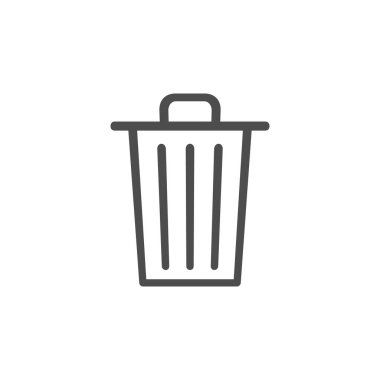 Hafif arkaplanda vektör simgesi çöp kutusu.