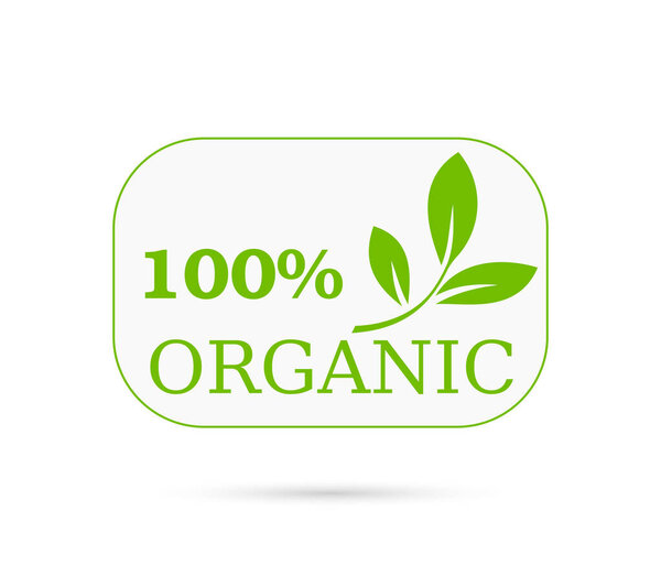 Векторная иллюстрация логотипа органического продукта на светлом фоне.