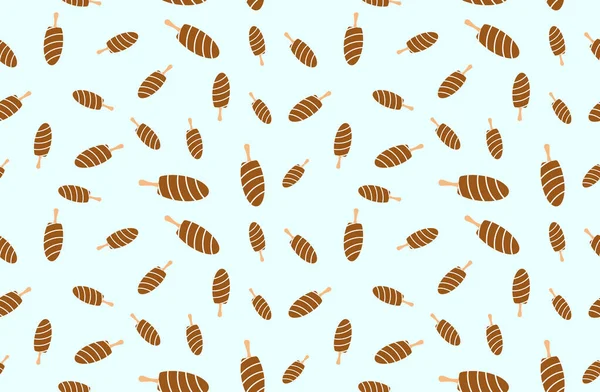 Işık arkaplanındaki dondurma çubuğuyla kusursuz bir desenin vektör çizimi.