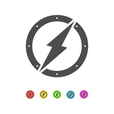 Işık arkaplanındaki enerji düz simgesinin vektör illüstrasyonu.