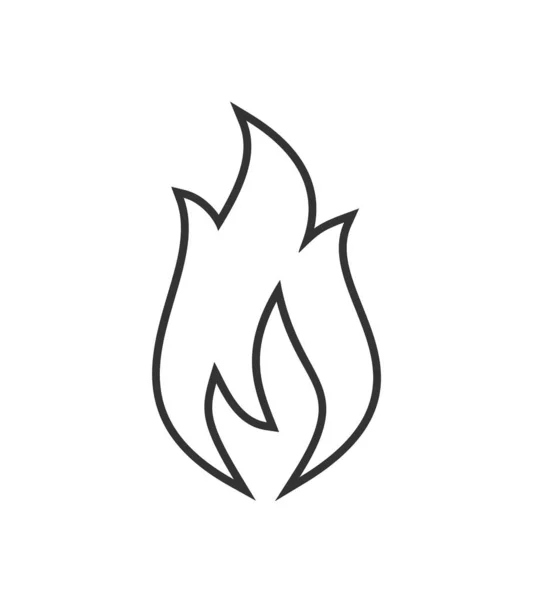 Vektor Ilustrasi Api Dengan Garis Pada Latar Belakang Cahaya - Stok Vektor