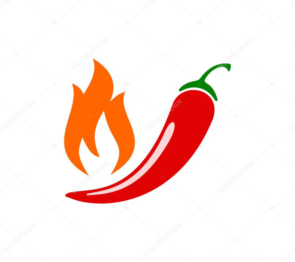 Vector illustration of hot chili peppers on a light background.