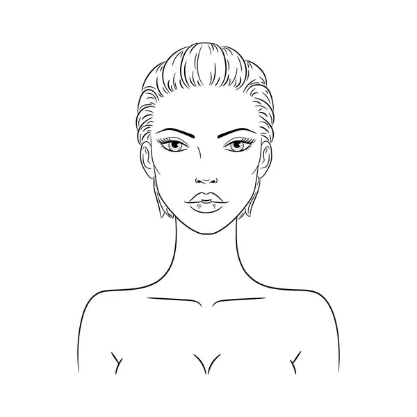 Ilustración vectorial de una hermosa mujer desnuda — Archivo Imágenes Vectoriales