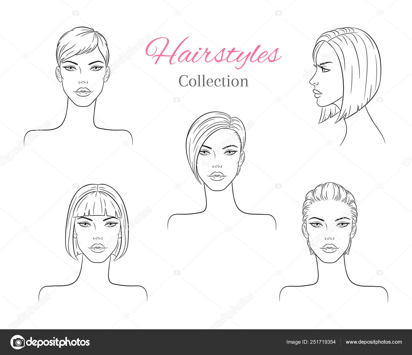 Beautiful young women with fashion trendy hairstyles. vector sketch illustration. Stock Vector Image by ©tedted #251719354 Beautiful young women with fashion trendy hairstyles. vector sketch illustration. Stock Vector Image by ©tedted #251719354
