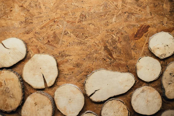 Pohled Dřeva Dřevěné Pozadí Dílně — Stock fotografie