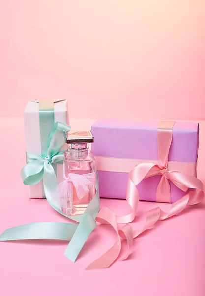 Gifts Concept Minimal Background Close — Stock Photo, Image