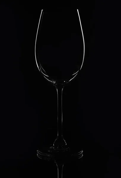 Glass Wine Black Background — Stock Photo, Image