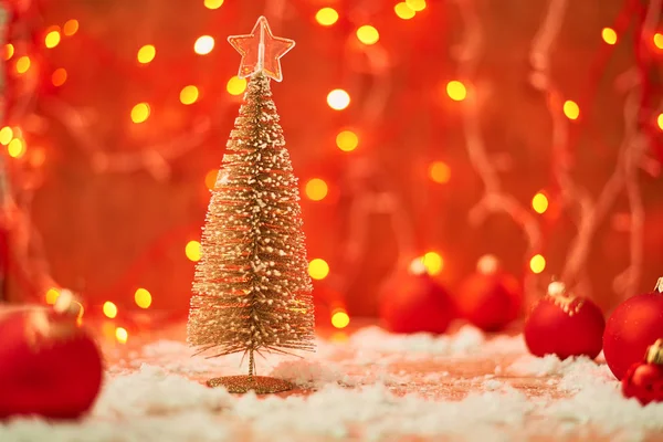 Selectieve Aandacht Van Kerstboom Mooie Decoratie Achtergrond — Stockfoto