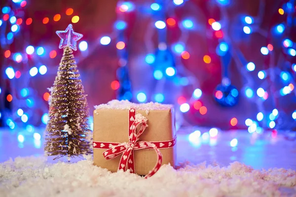 Вибірковий Фокус Різдвяного Подарунку Красивого Прикраси Фоні — стокове фото