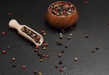 Stüdyo sho karabiber tablo ile gıda kompozisyonu