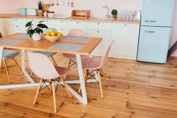 Hoge Hoek Zicht Interieur Van Moderne Keuken Thuis — Stockfoto