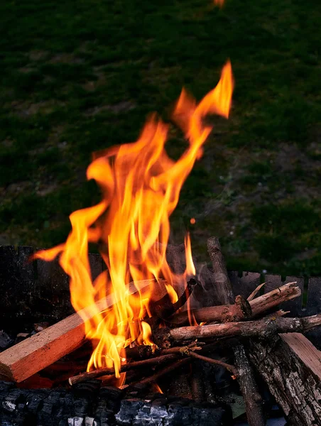 Imagen Cerca Del Fuego Parrilla — Foto de Stock