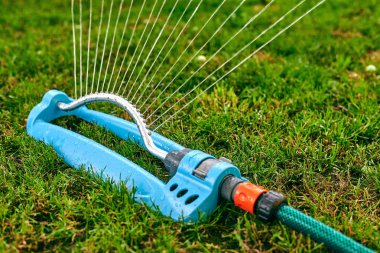 su splinker dökme yeşil çim Bahçe otomatik sistem kapatın