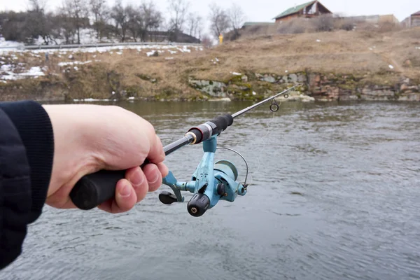 Man Fishing River — Stock Photo, Image