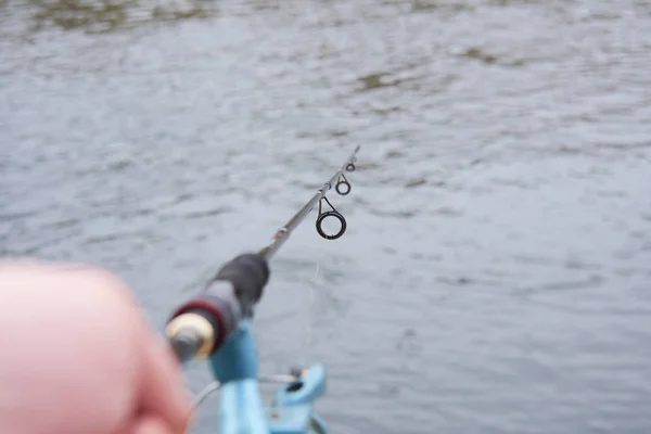 Man Fishing River — Stock Photo, Image