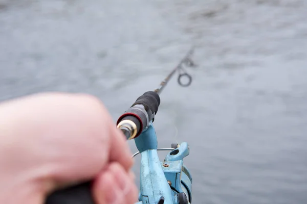 Man Fishing River — Stock Photo, Image