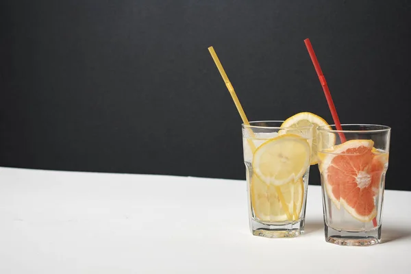 Deux Verres Cocktails Limonades — Photo