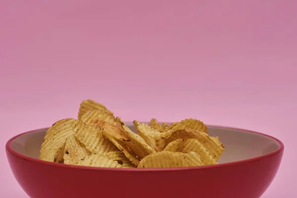 Bowl Potato Chips Unhealthy Food — Stock Photo, Image