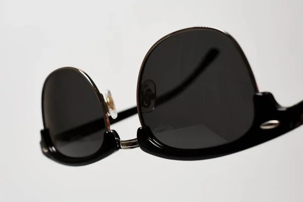Gafas Sol Negras Aisladas Sobre Fondo Blanco —  Fotos de Stock