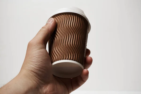 Kırpılmış Yapımı Kağıt Bardak Kahve — Stok fotoğraf