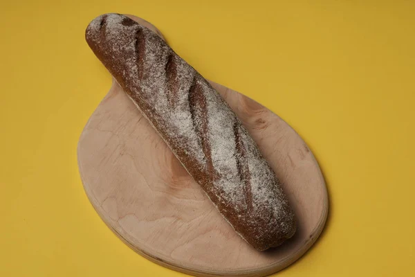 Fresh Tasty Rye Bread Wooden Board — Stock Photo, Image