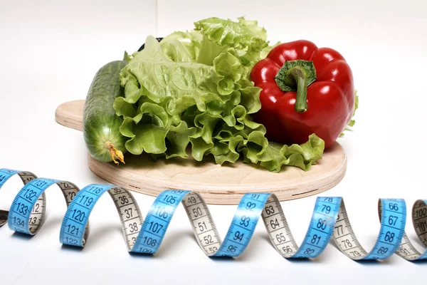 Healthy Vegetables Measuring Tape — Stock Photo, Image