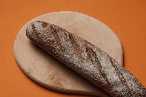 Fresh Tasty Rye Bread Wooden Board — Stock Photo, Image