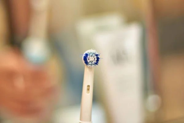 Close Shot Toothbrush Blurred Background — Stock Photo, Image