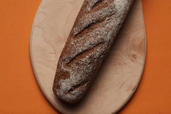 Fresh Tasty Rye Bread Wooden Board — Stock Photo, Image