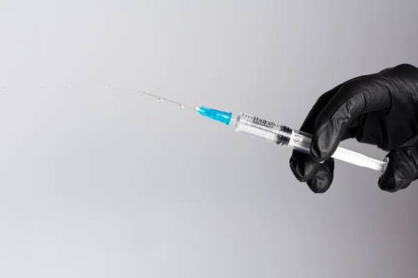 Handspuit Met Een Vaccin Het Laboratorium — Stockfoto