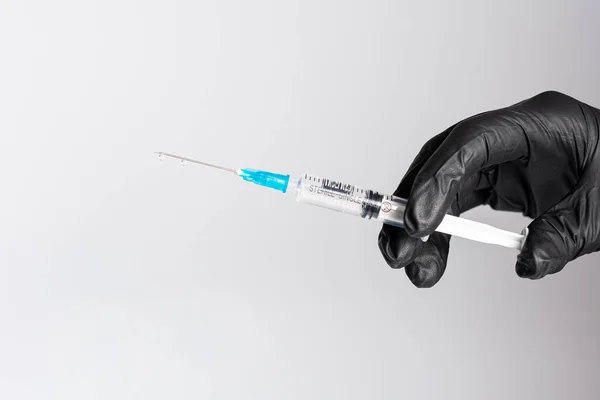 Handbediende Spuit Met Een Medisch Vaccin — Stockfoto