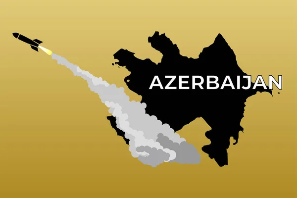 Illustrazione Grafica Vettoriale Attacco Razzo Armenia Contro Azerbaigian Buono Sfondo — Vettoriale Stock