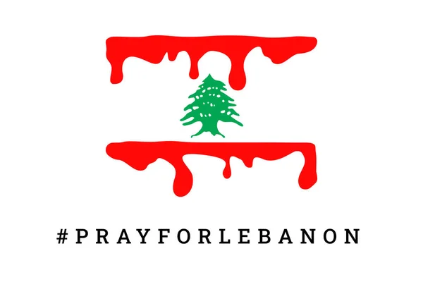 Illustrazione Grafica Vettoriale Del Libano Bandiera Sangue Pregate Illustrazione Vettoriale — Vettoriale Stock