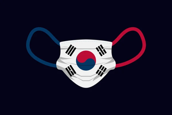 Illustratie Vectorgrafiek Van Chirurgische Masker Met Zuid Korea Vlag Concept — Stockvector