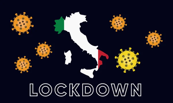 Ілюстрована Векторна Графіка Італії Lockdown Спалах Коронавірусу Заборона Від Виїзду — стоковий вектор