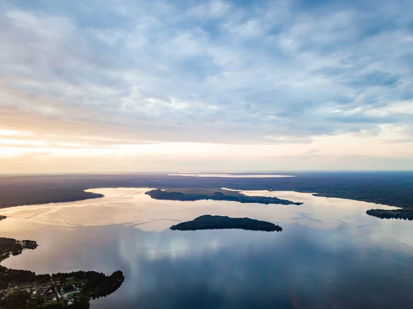 Seliger Gölü panoraması, Tver Bölgesi, hava manzarası