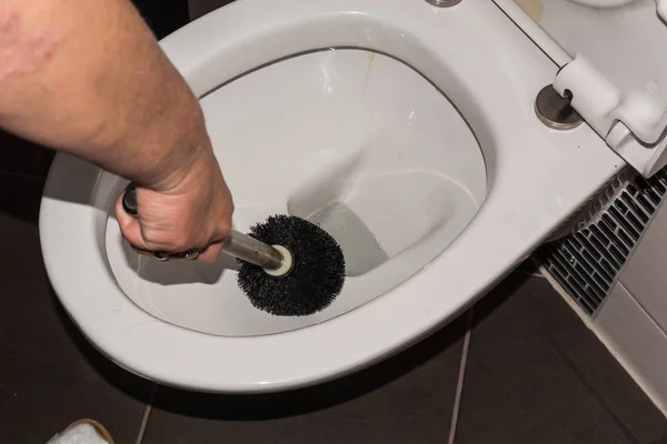 Cleaning Toilet Toilet Brush — Stock Photo, Image