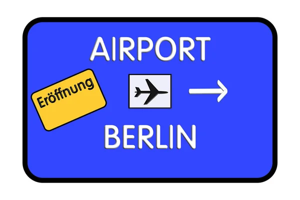 Alemanha Airport Highway Road Sign Ilustração — Fotografia de Stock